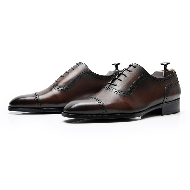 Business Office Oxford Shoes Brogue Leather Shoes Men's Leather - Image 5