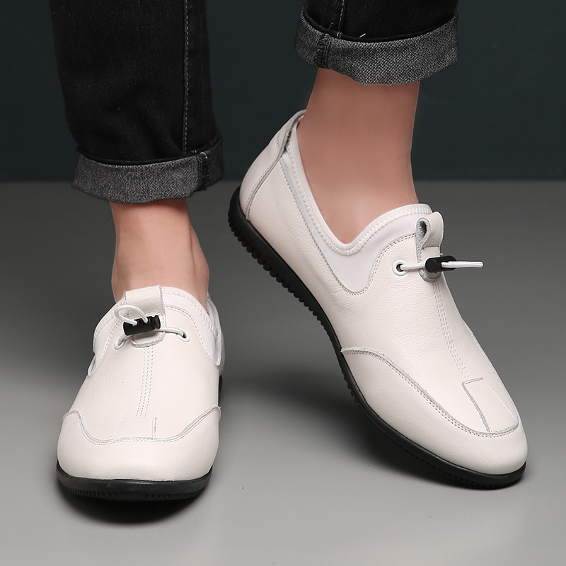 Men's Hollow Leather Shoes Leisure Leather Shoe Driving Shoes - Image 2