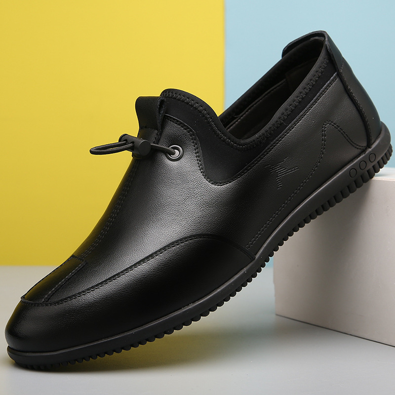 Men's Hollow Leather Shoes Leisure Leather Shoe Driving Shoes - Image 3