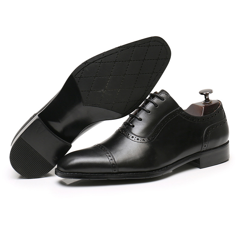 Business Office Oxford Shoes Brogue Leather Shoes Men's Leather - Image 2