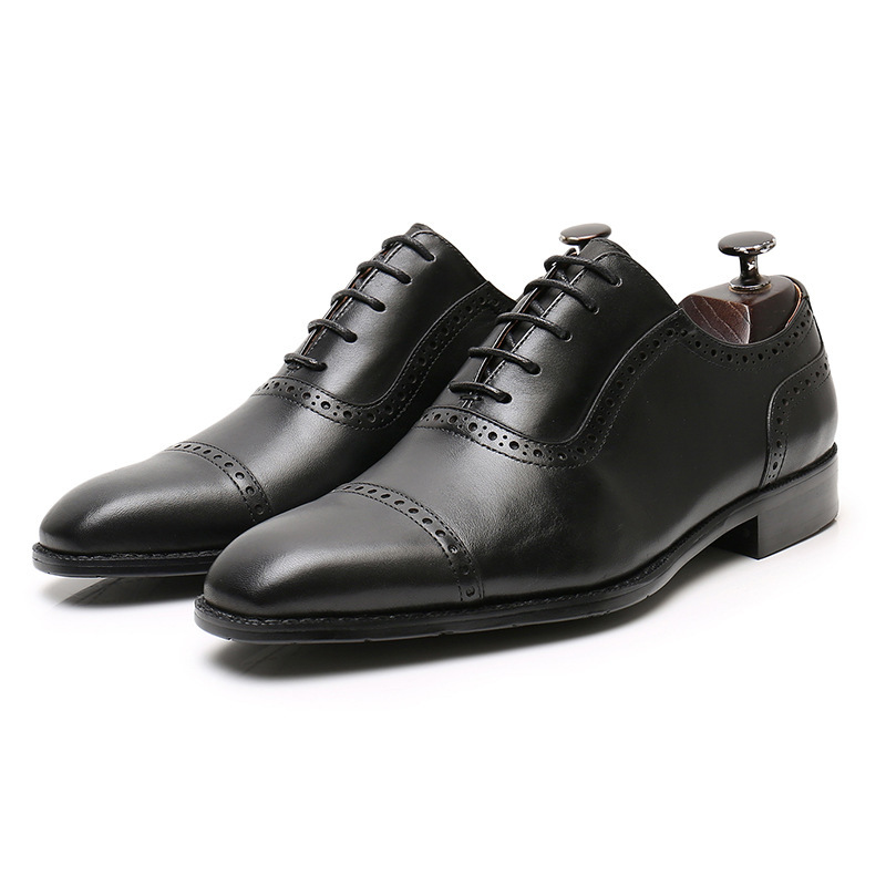 Business Office Oxford Shoes Brogue Leather Shoes Men's Leather - Image 3
