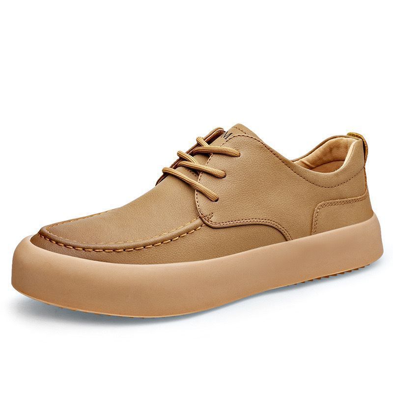 Casual Shoes Fashion Lace-up Shoes Lightweight Platform Leather Breathable Leather Shoes - Image 4